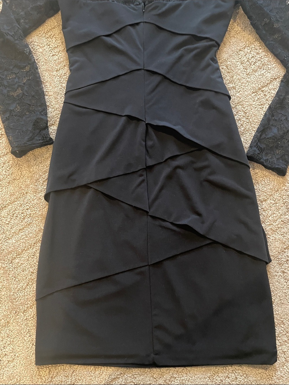 White House Black Market Black Lace Long-Sleeve Layered Dress - Picture 8 of 10